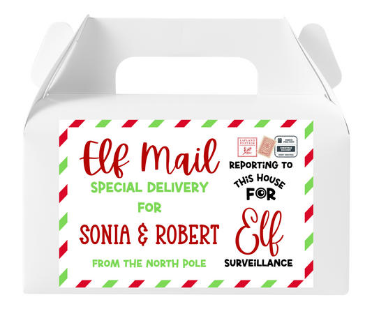 Elf Arrival Box with Personalised Sticker