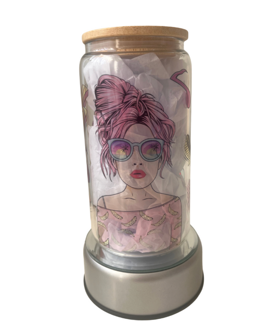 Pop - 16oz Glass Can Tumbler with Lid & Straw  Pre-Made Printed Designs