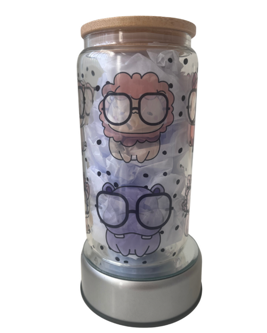 Im Looking At You - 16oz Glass Can Tumbler with Lid & Straw  Pre-Made Printed Designs