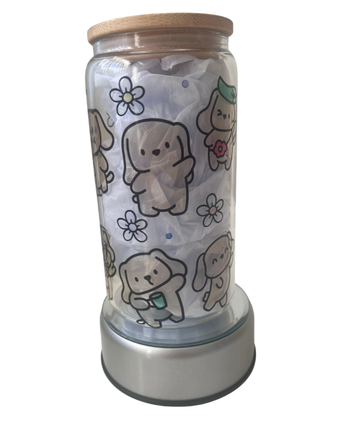 Puppy Love - 16oz Glass Can Tumbler with Lid & Straw  Pre-Made Printed Designs