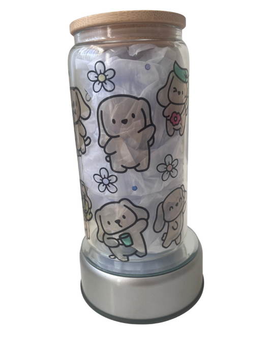 Puppy Love - 16oz Glass Can Tumbler with Lid & Straw  Pre-Made Printed Designs