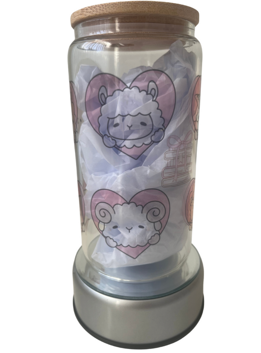 I Love Animals - 16oz Glass Can Tumbler with Lid & Straw  Pre-Made Printed Designs