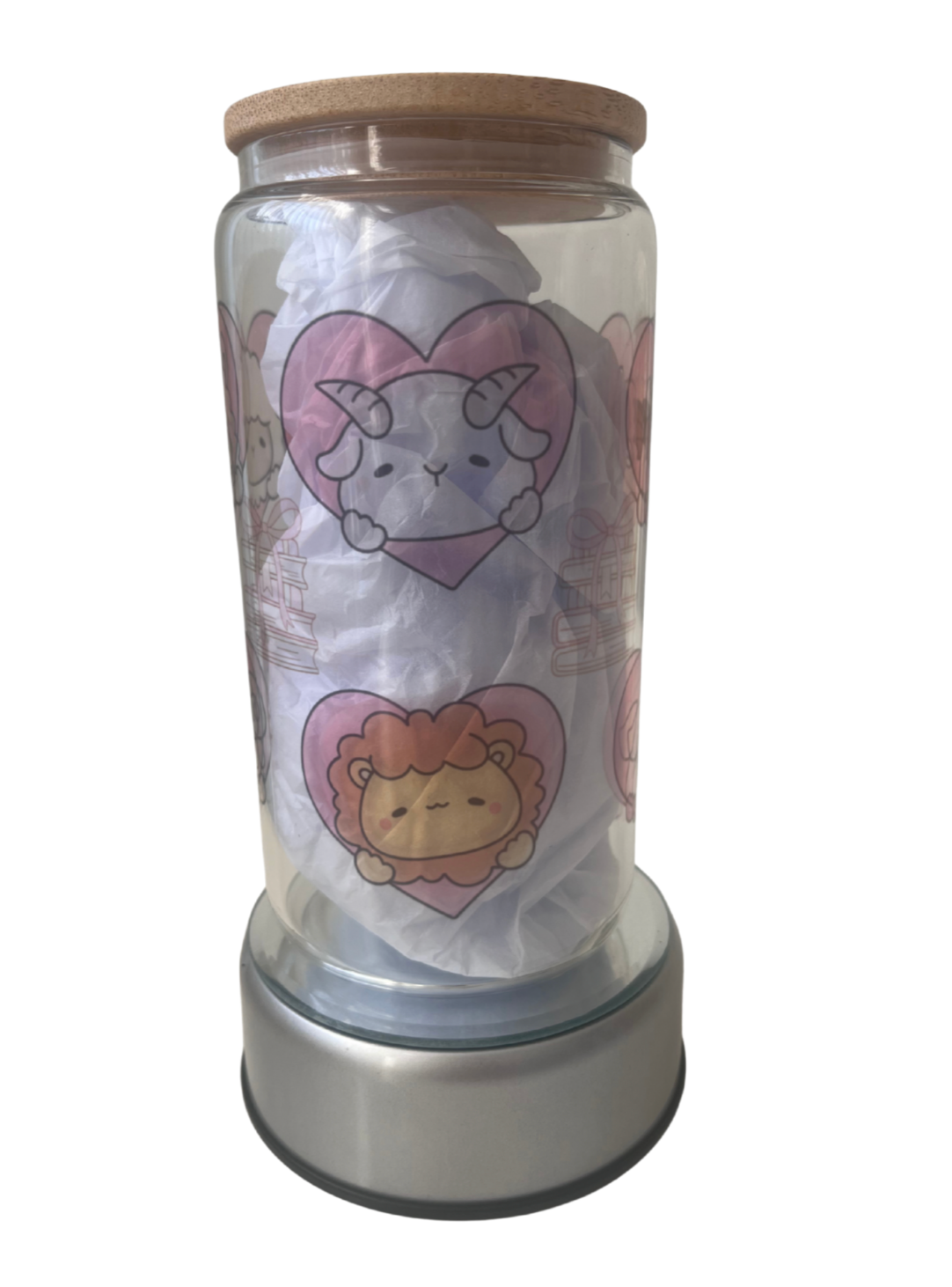 I Love Animals - 16oz Glass Can Tumbler with Lid & Straw  Pre-Made Printed Designs