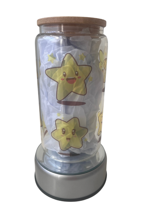 Stary Eyes - 16oz Glass Can Tumbler with Lid & Straw  Pre-Made Printed Designs