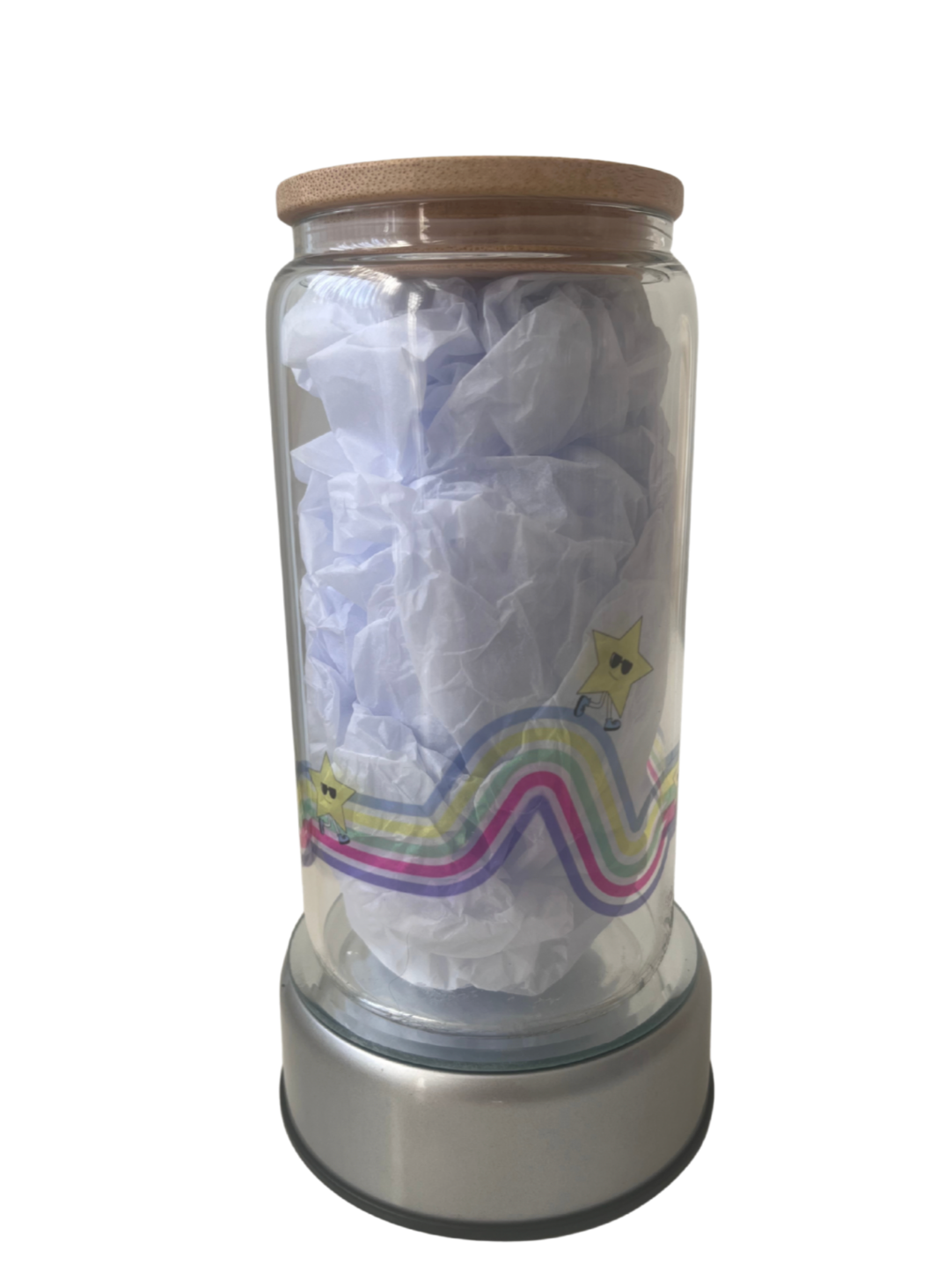 Walking on Rainbows - 16oz Glass Can Tumbler with Lid & Straw  Pre-Made Printed Designs