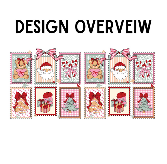 Christmas Postcard - 16oz Glass Can Tumbler with Lid & Straw  Pre-Made Printed Designs